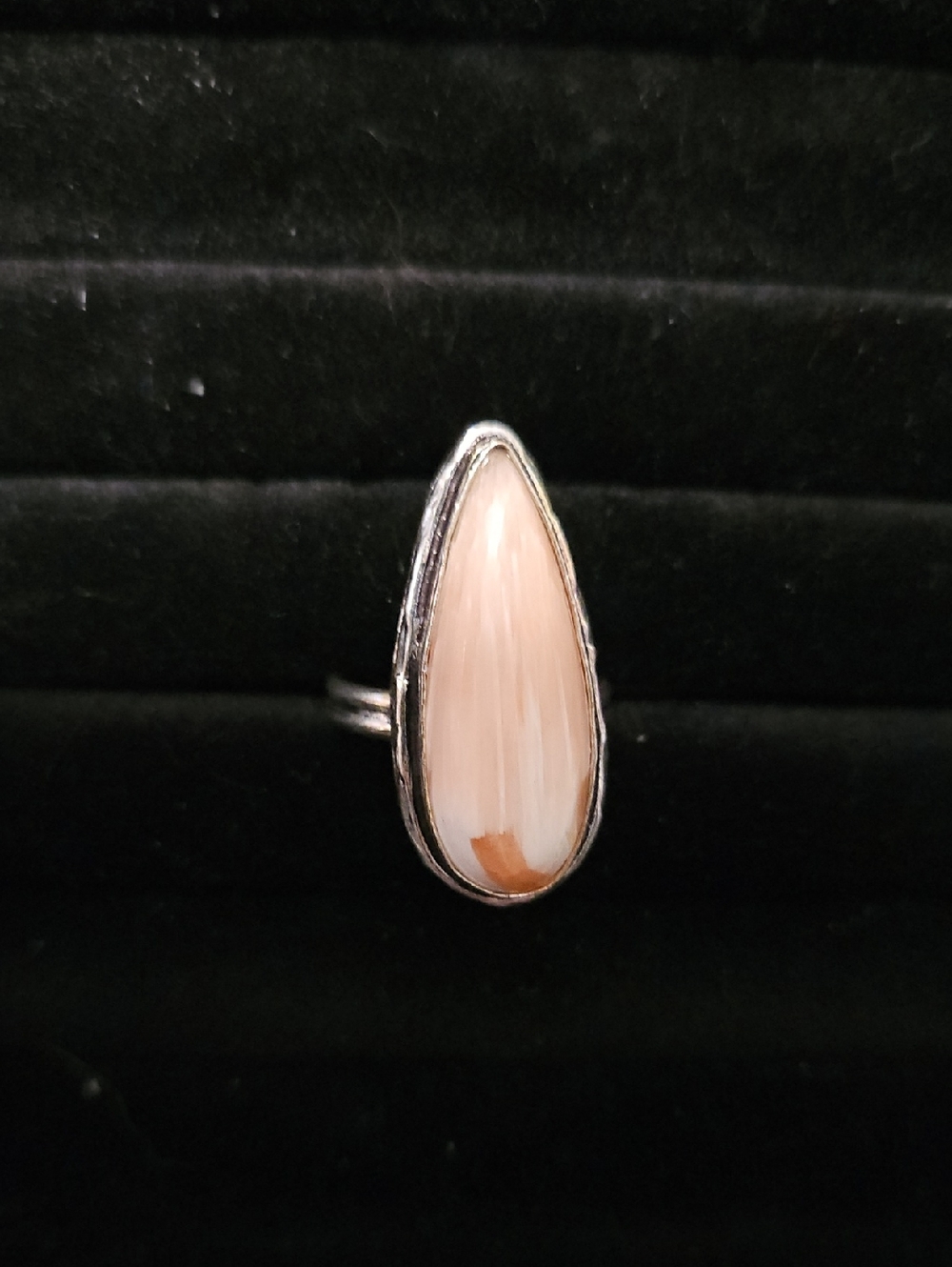 Sterling Silver Women’s Teardrop Stone Ring - Pink 7.75 Size